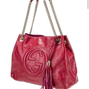 Gucci Soho Pink Leather and Gold Shoulder Bag